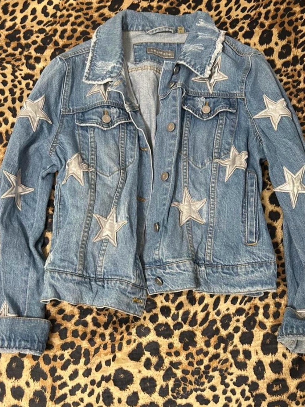 bagatelle Light Blue Denim Jacket with Star Appliqués